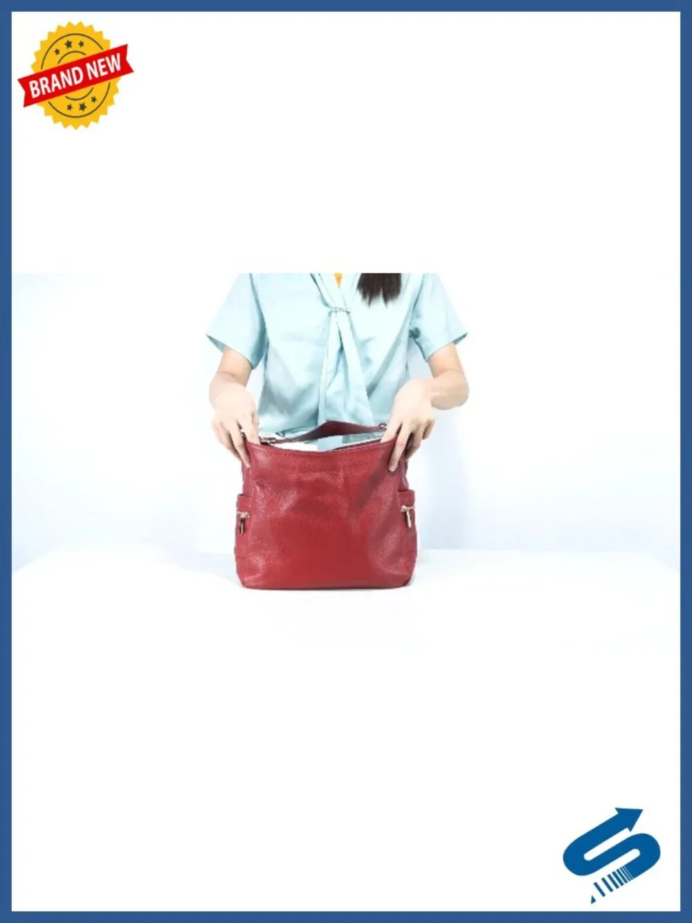Genuine Leather Zipper Shoulder Bag Purse Satchel Tote